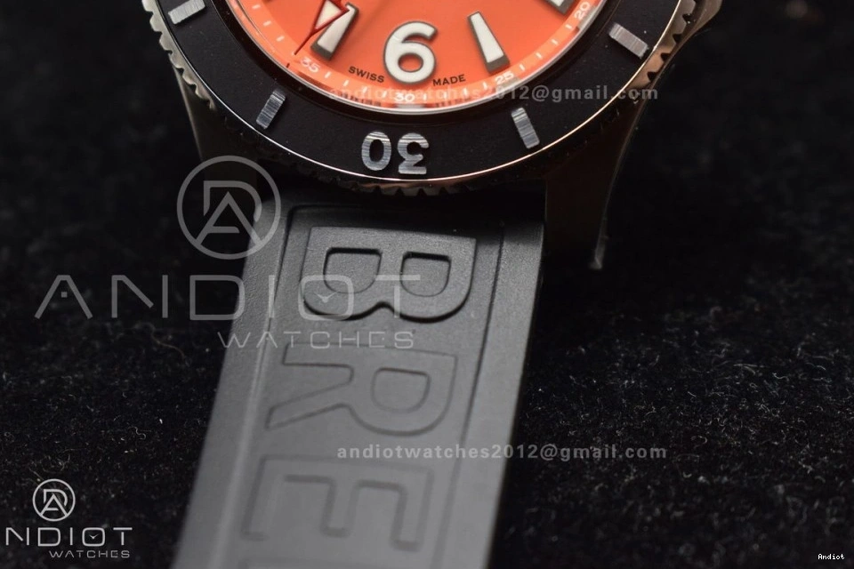 On A2824 Automatic Rubber Superocean 1:1 Black Edition Bezel Orange Strap 44 Dial Black Best TF 0523
